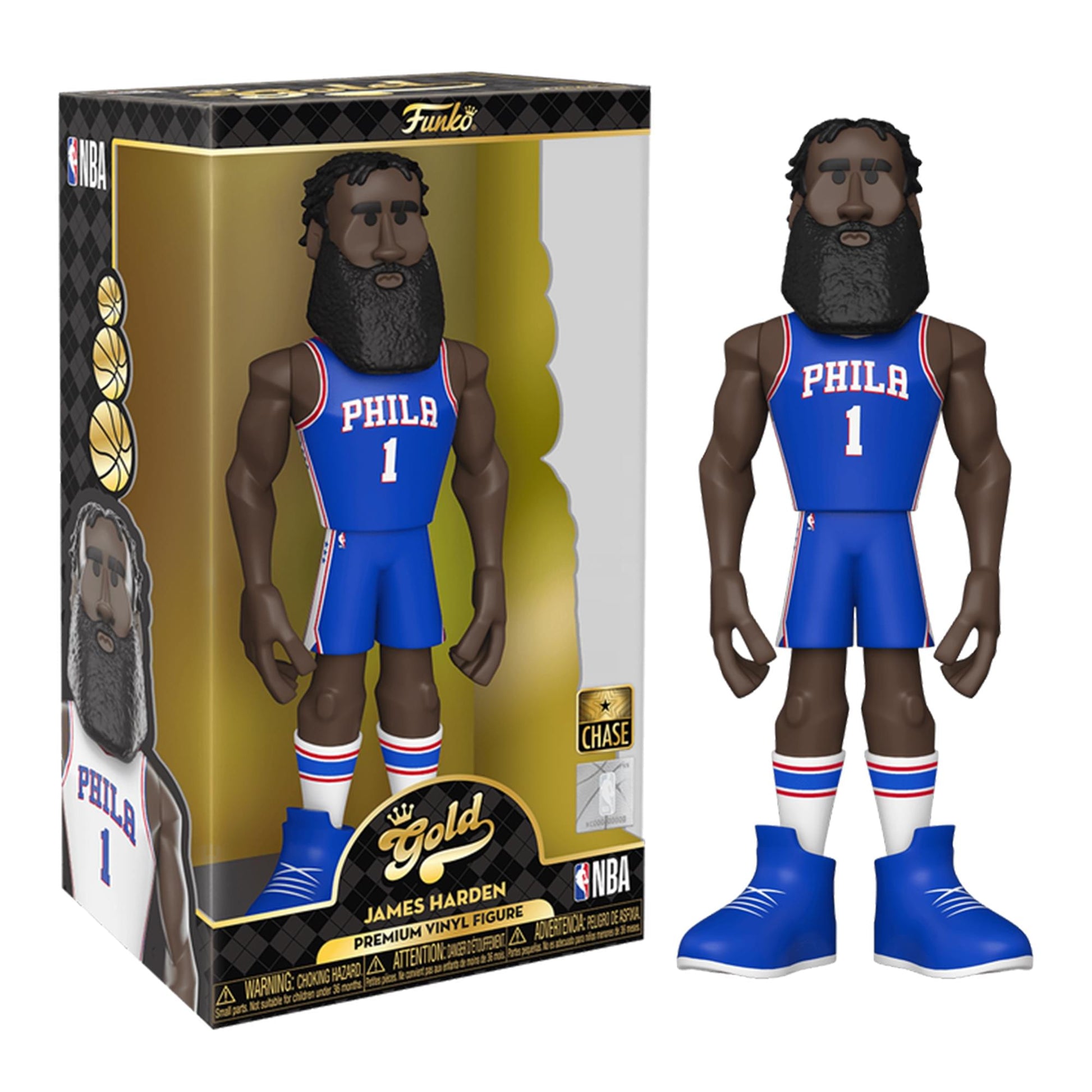 Philadelphia 76ers NBA Funko Gold 12 Inch Vinyl Figure | James Harden Chase