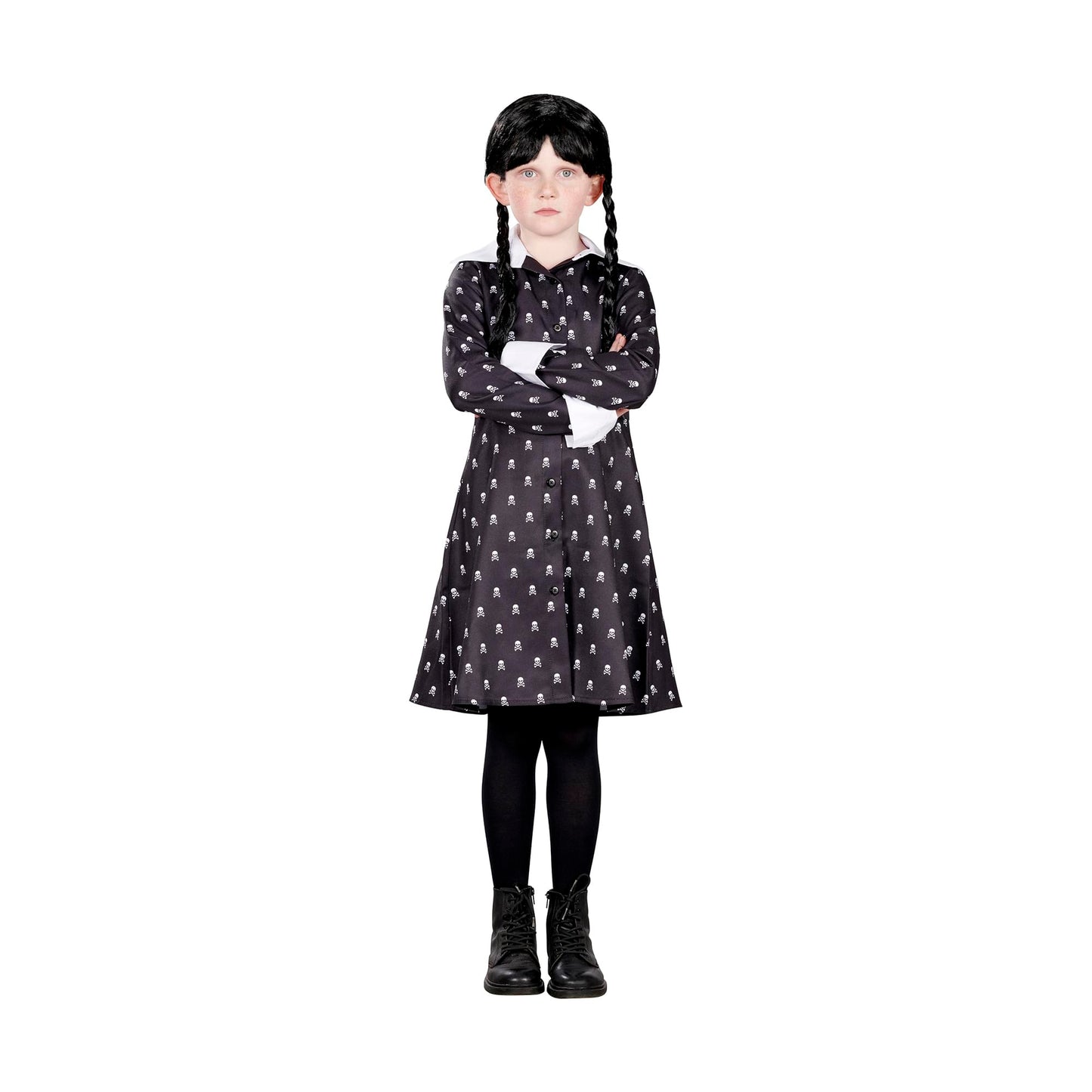Gothic Girl Skull Dress Child Costume | Small
