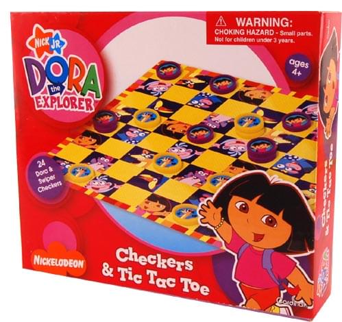 Nickelodeon Checkers & Tic Tac Toe Game Dora