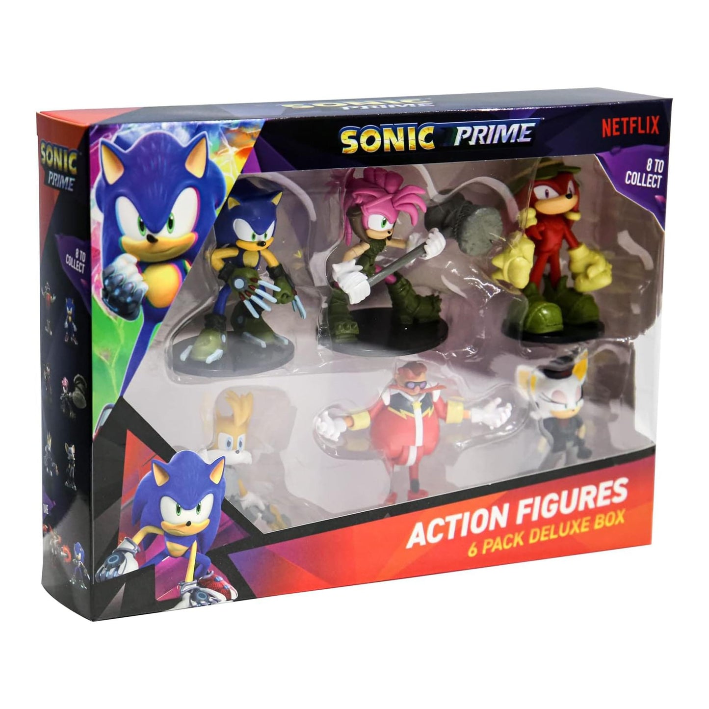 Sonic the Hedgehog Sonic Prime 3-Inch Collectible Figure 6 Pack