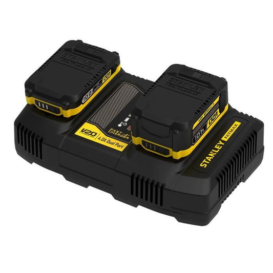 Dual Charger - 18V 4A - Compatible with all V20 Range generation batteries - STANLEY FATMAX, SFMCB24-QW