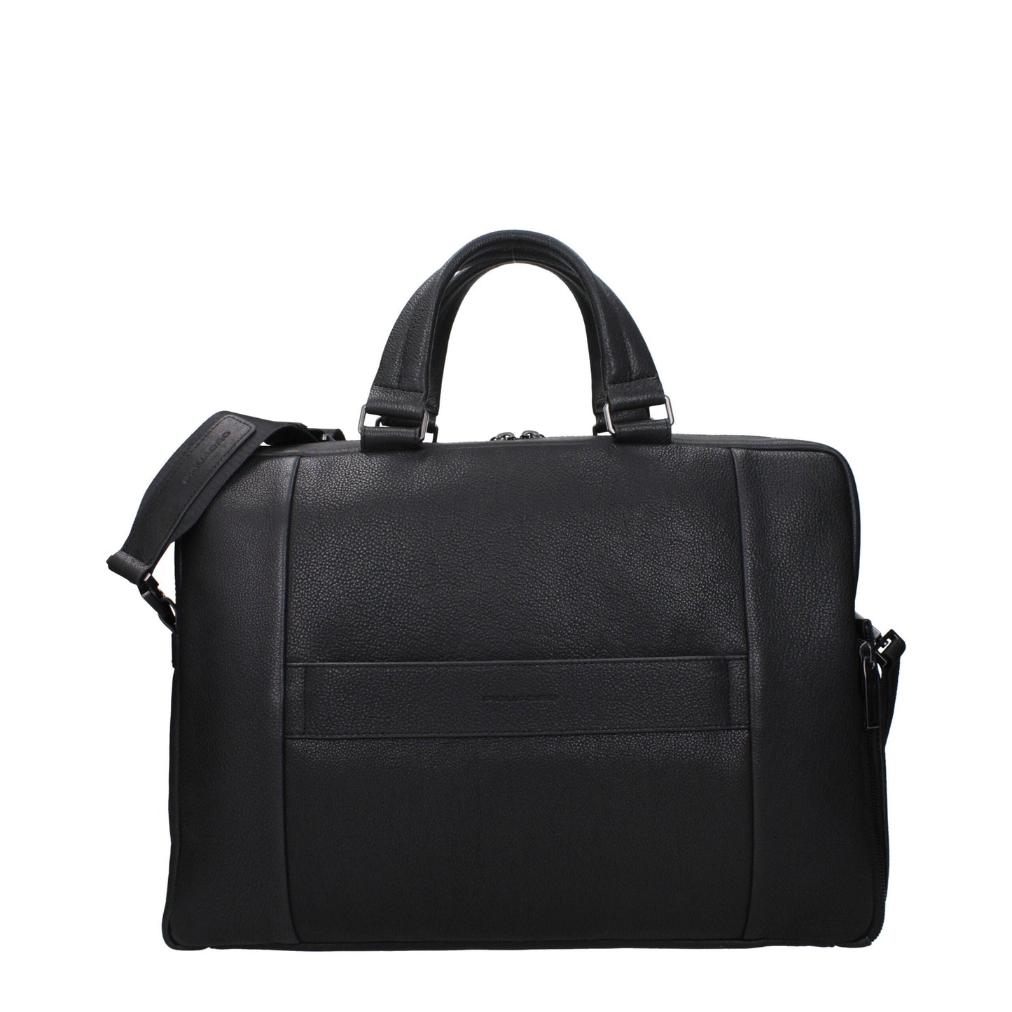 Black Leather Business And Laptop Bag