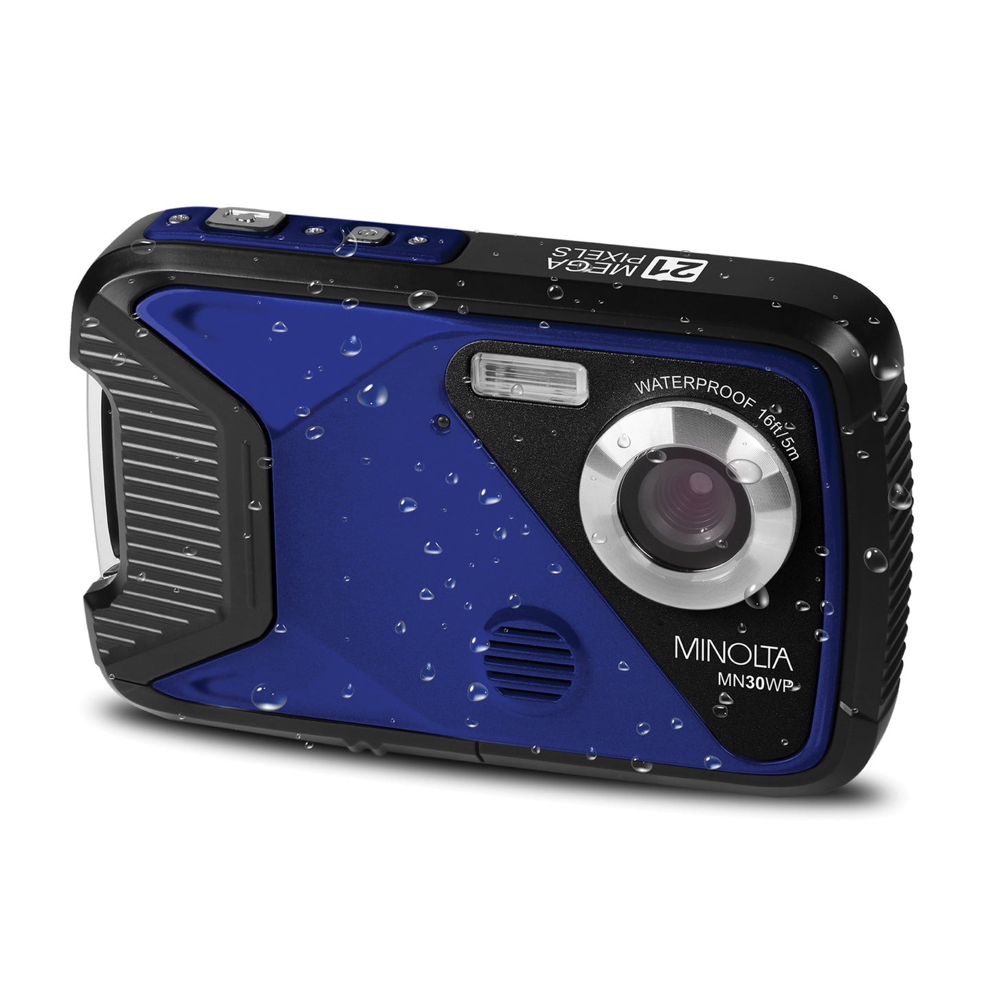 Minolta MN30WP-BL MN30WP Waterproof 4x Digital Zoom 21 MP/1080p Digital Camera (Blue)