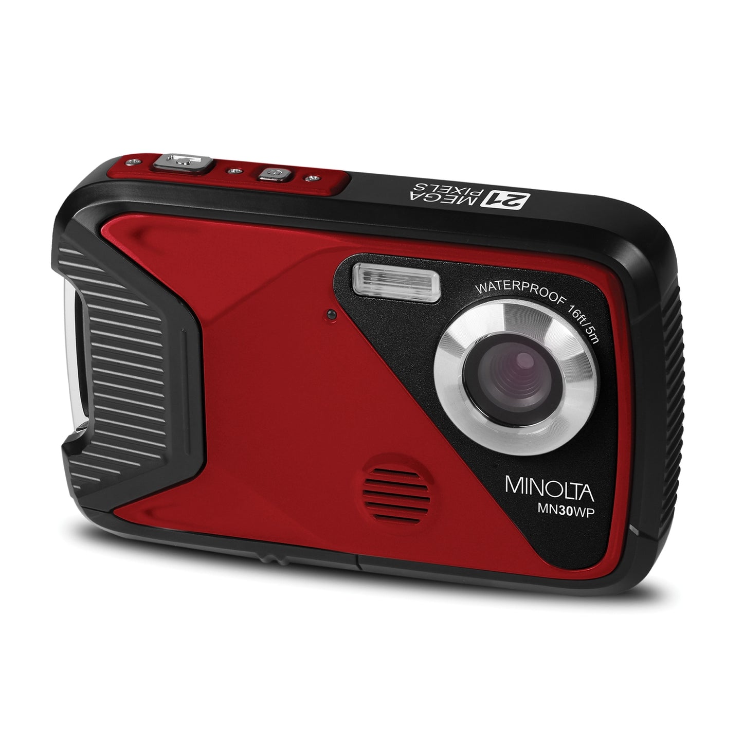 Minolta MN30WP-R MN30WP Waterproof 4x Digital Zoom 21 MP/1080p Digital Camera (Red)