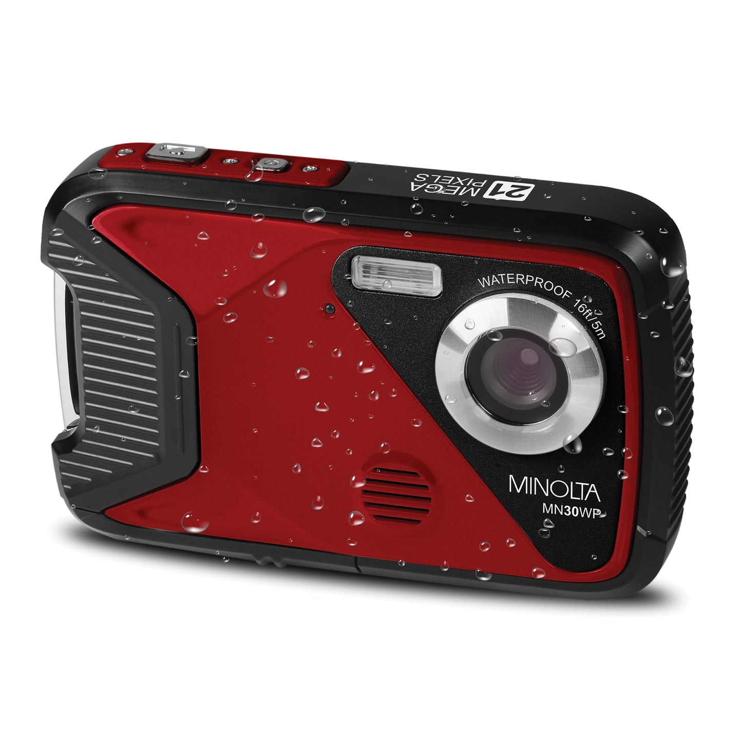 Minolta MN30WP-R MN30WP Waterproof 4x Digital Zoom 21 MP/1080p Digital Camera (Red)