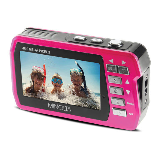 Minolta MN40WP-PK 48.0-Megapixel Waterproof Digital Camera (Pink)