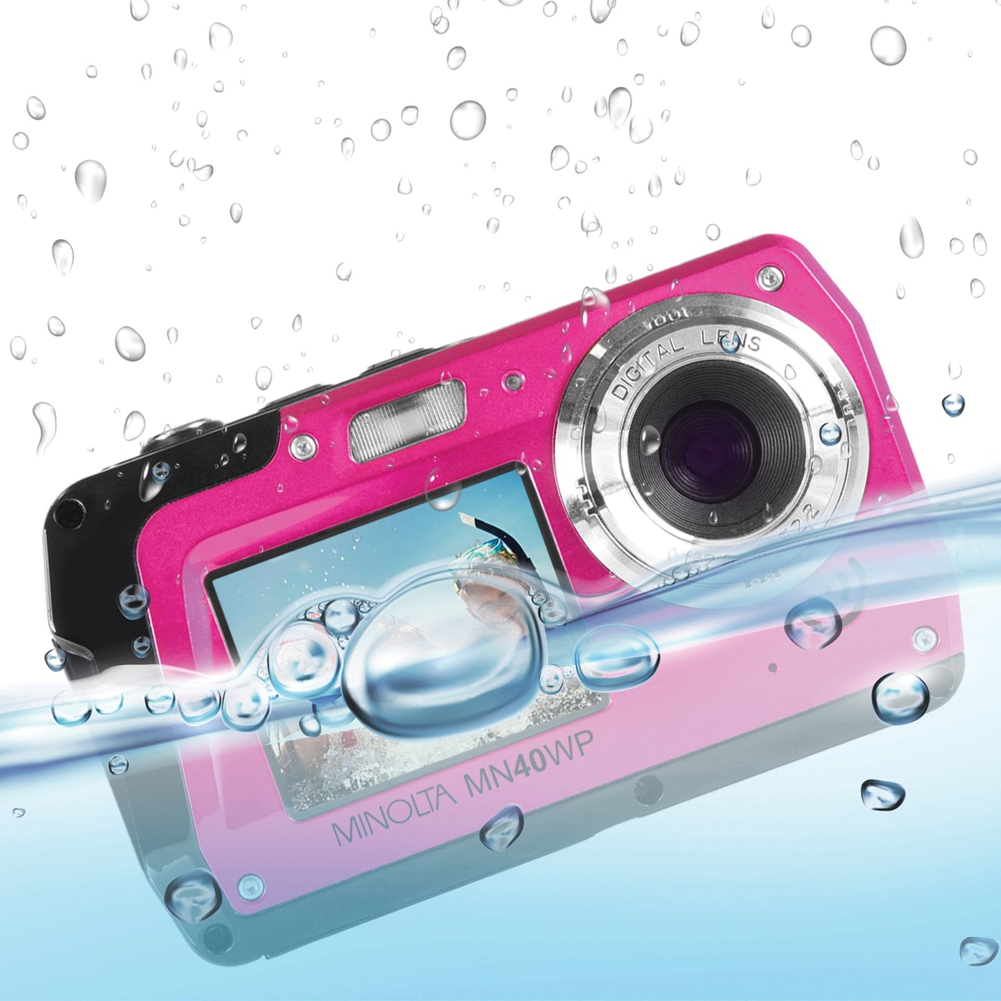 Minolta MN40WP-PK 48.0-Megapixel Waterproof Digital Camera (Pink)