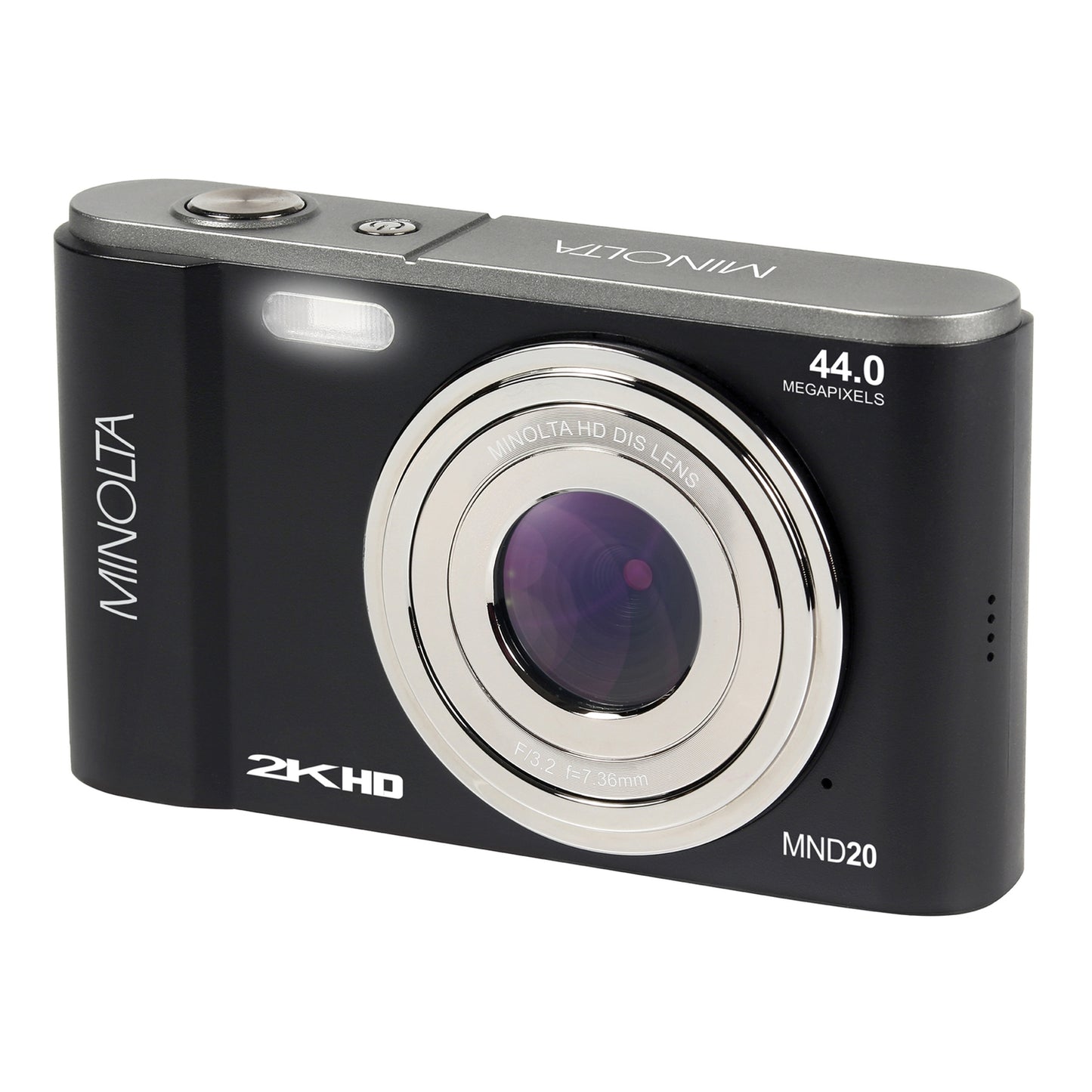 Minolta MND20-BK MND20 16x Digital Zoom 44 MP/2.7K Quad HD Digital Camera (Black)