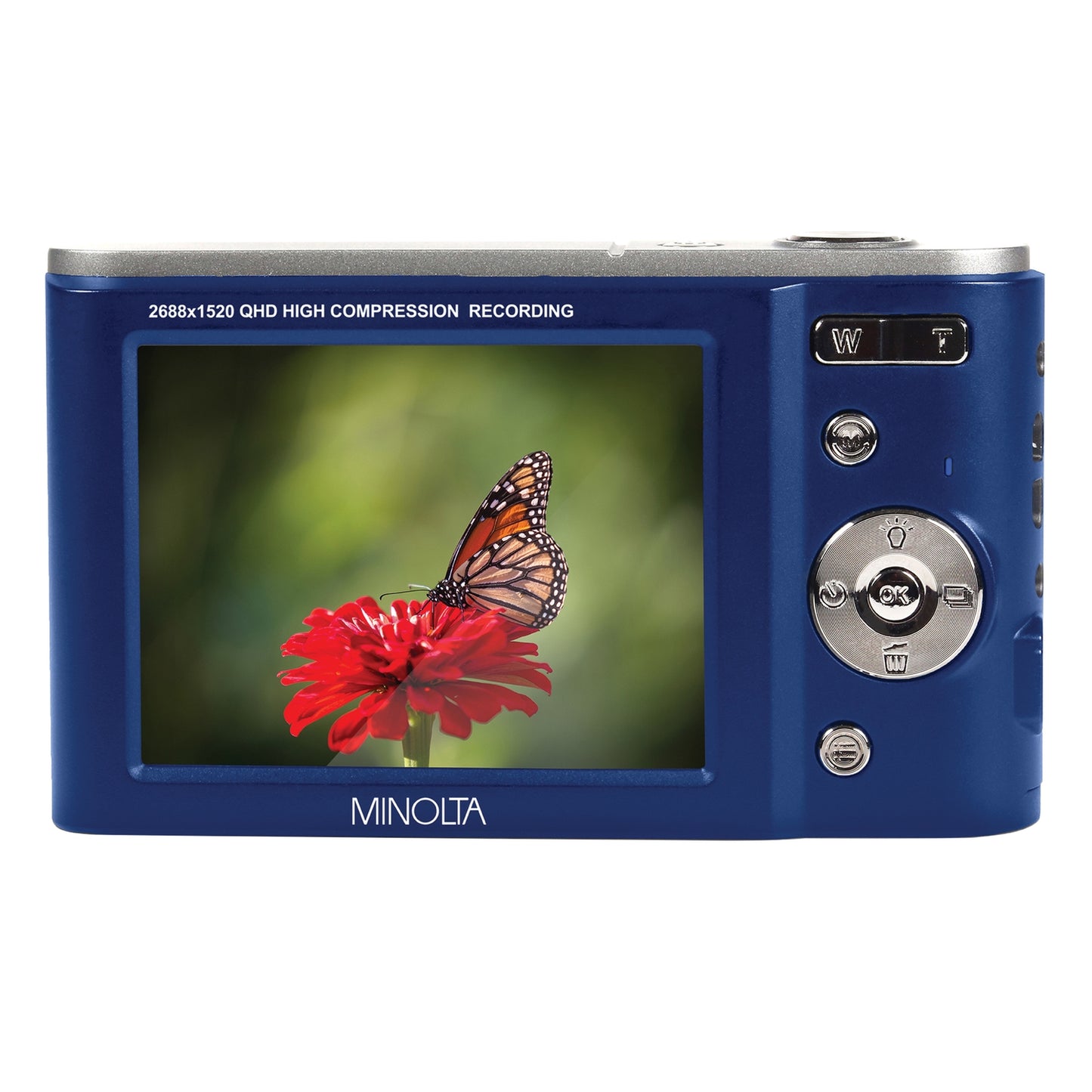 Minolta MND20-BL MND20 16x Digital Zoom 44 MP/2.7K Ultra HD Digital Camera (Blue)