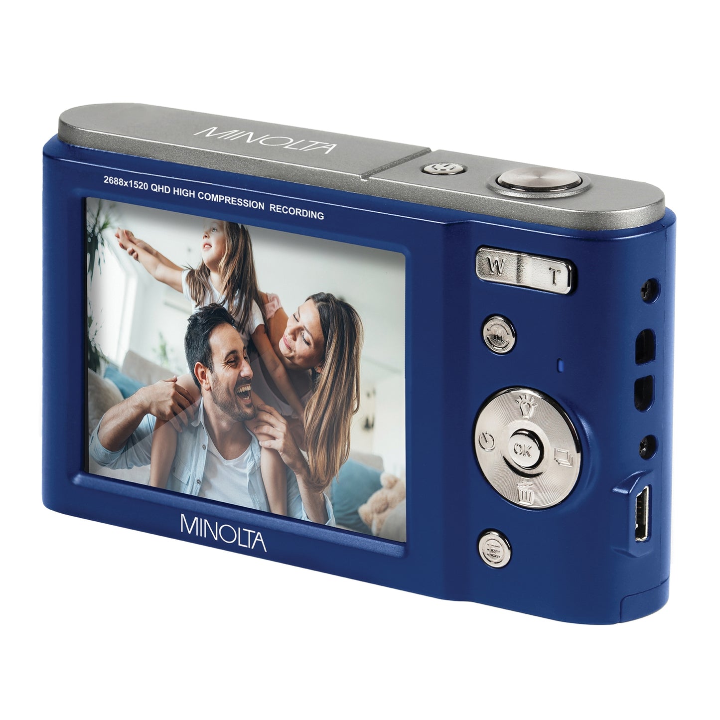 Minolta MND20-BL MND20 16x Digital Zoom 44 MP/2.7K Ultra HD Digital Camera (Blue)