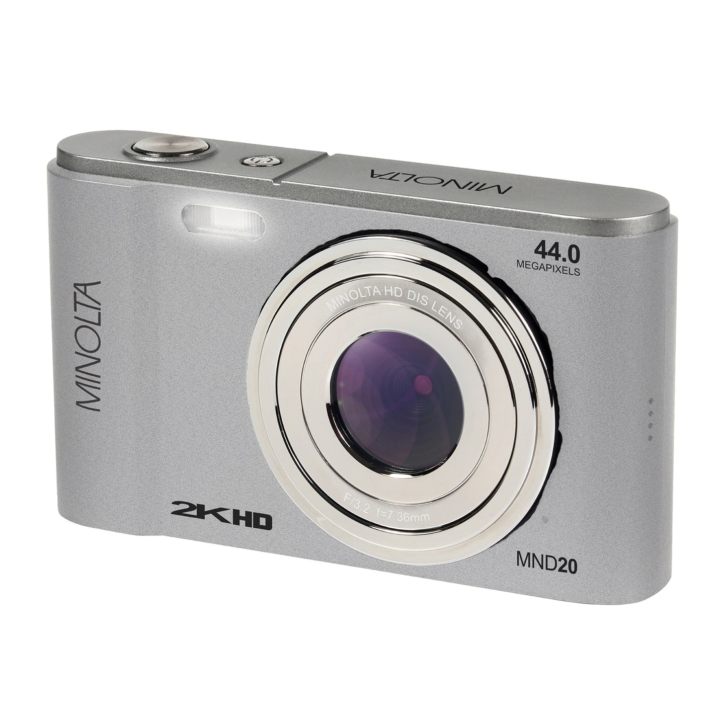 Minolta MND20-S MND20 16x Digital Zoom 44 MP/2.7K Quad HD Digital Camera (Silver)