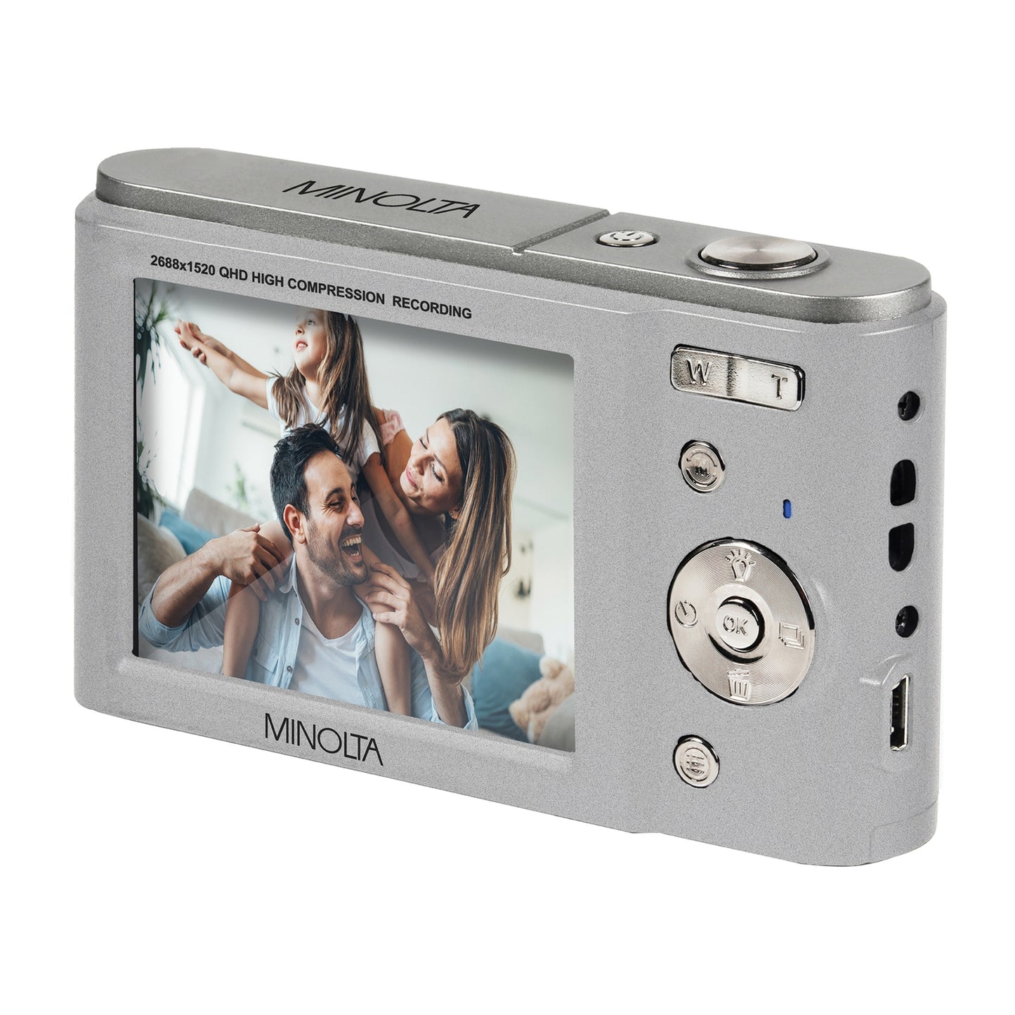 Minolta MND20-S MND20 16x Digital Zoom 44 MP/2.7K Quad HD Digital Camera (Silver)