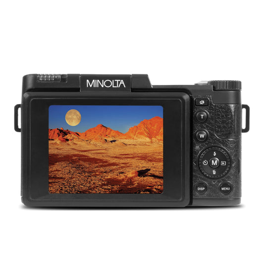 Minolta MND30-BK MND30 4x Digital Zoom 30 MP/2.7K Quad HD Digital Camera (Black)