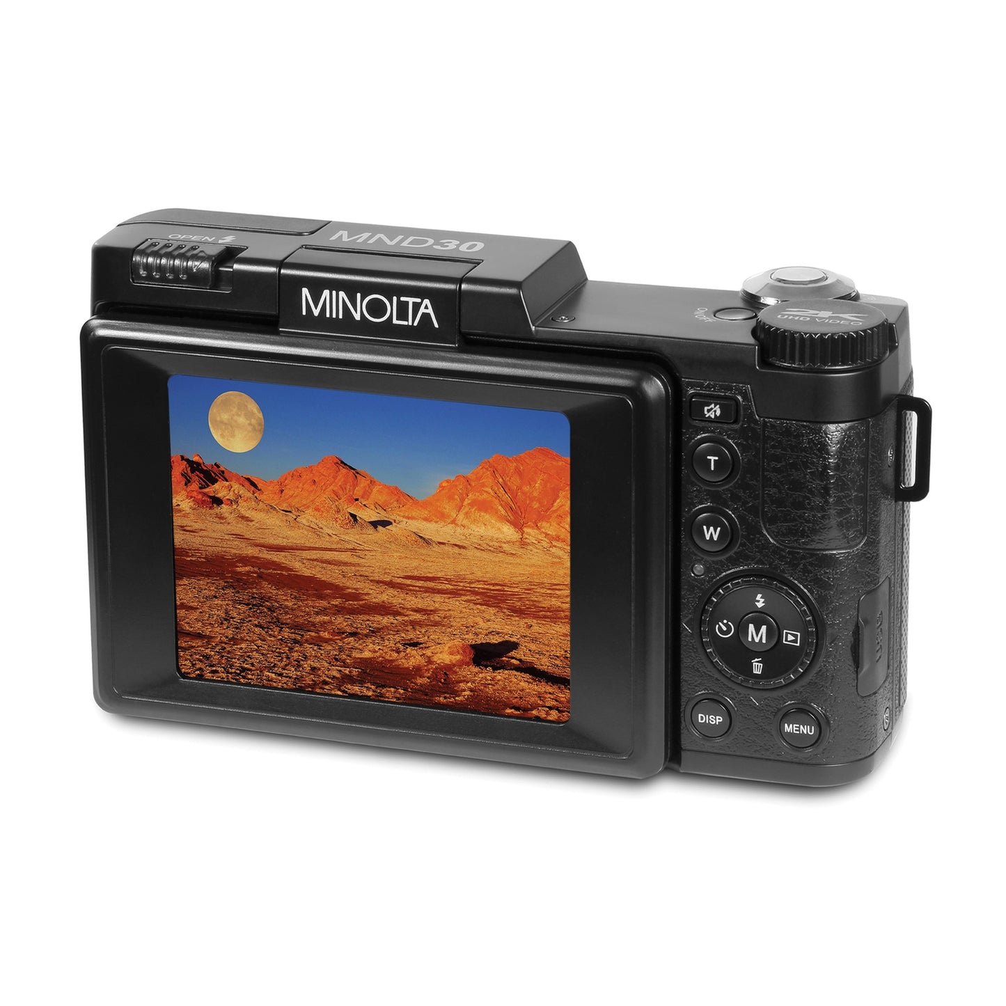Minolta MND30-BK MND30 4x Digital Zoom 30 MP/2.7K Quad HD Digital Camera (Black)