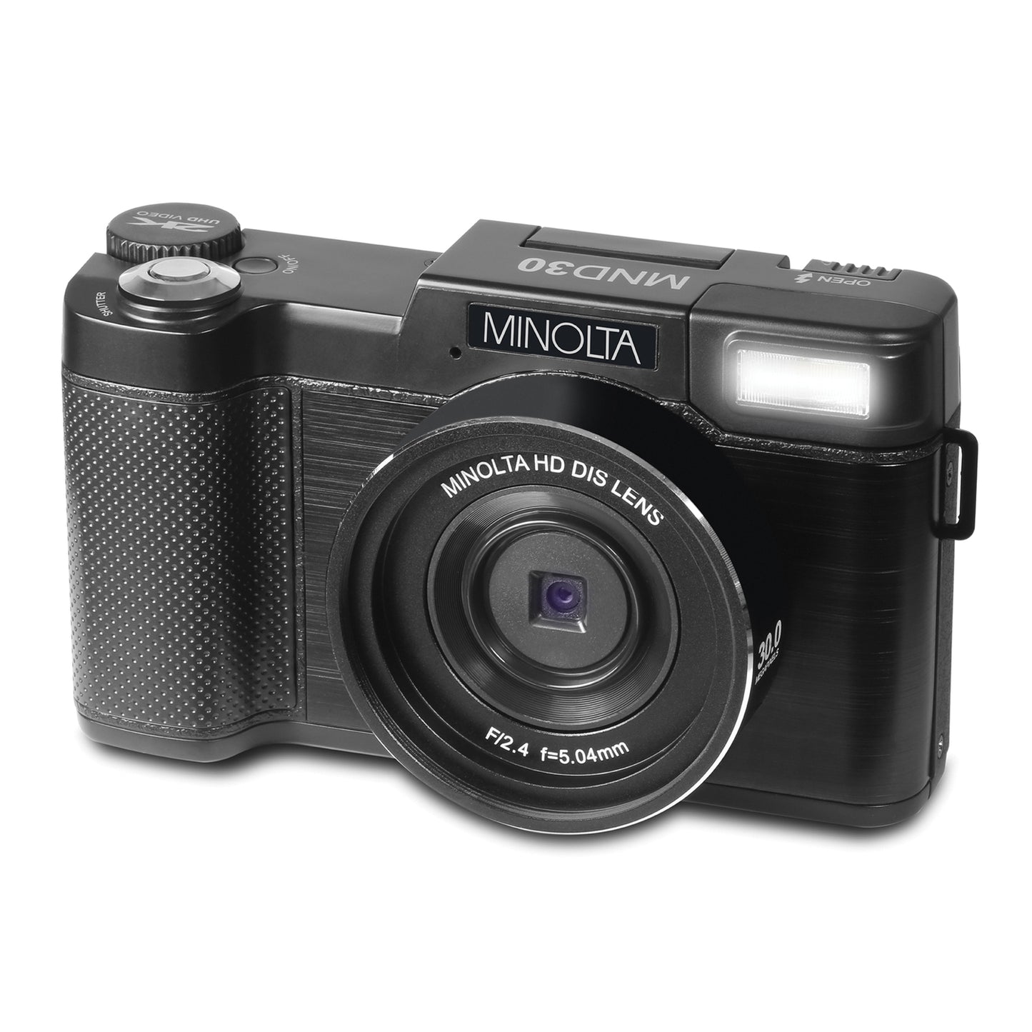 Minolta MND30-BK MND30 4x Digital Zoom 30 MP/2.7K Quad HD Digital Camera (Black)