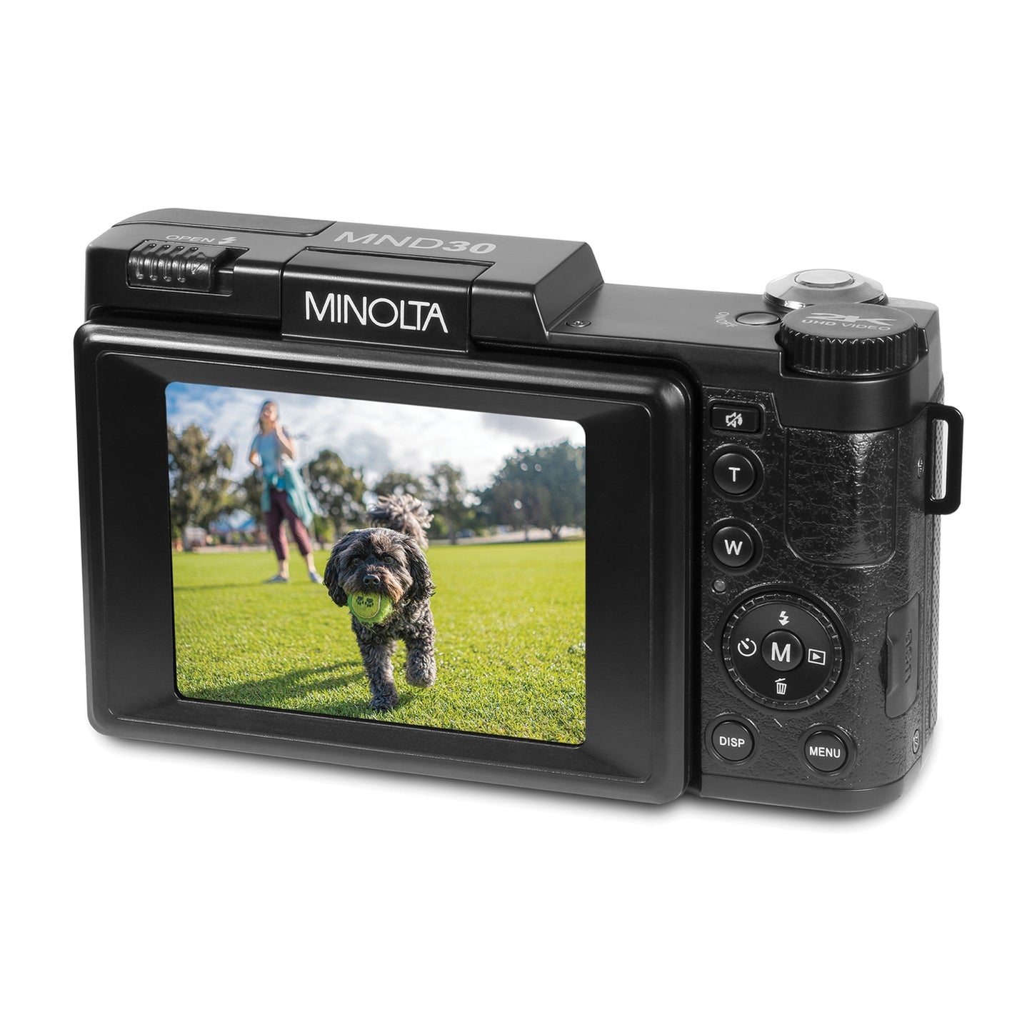 Minolta MND30-R MND30 4x Digital Zoom 30 MP/2.7K Quad HD Digital Camera (Red)