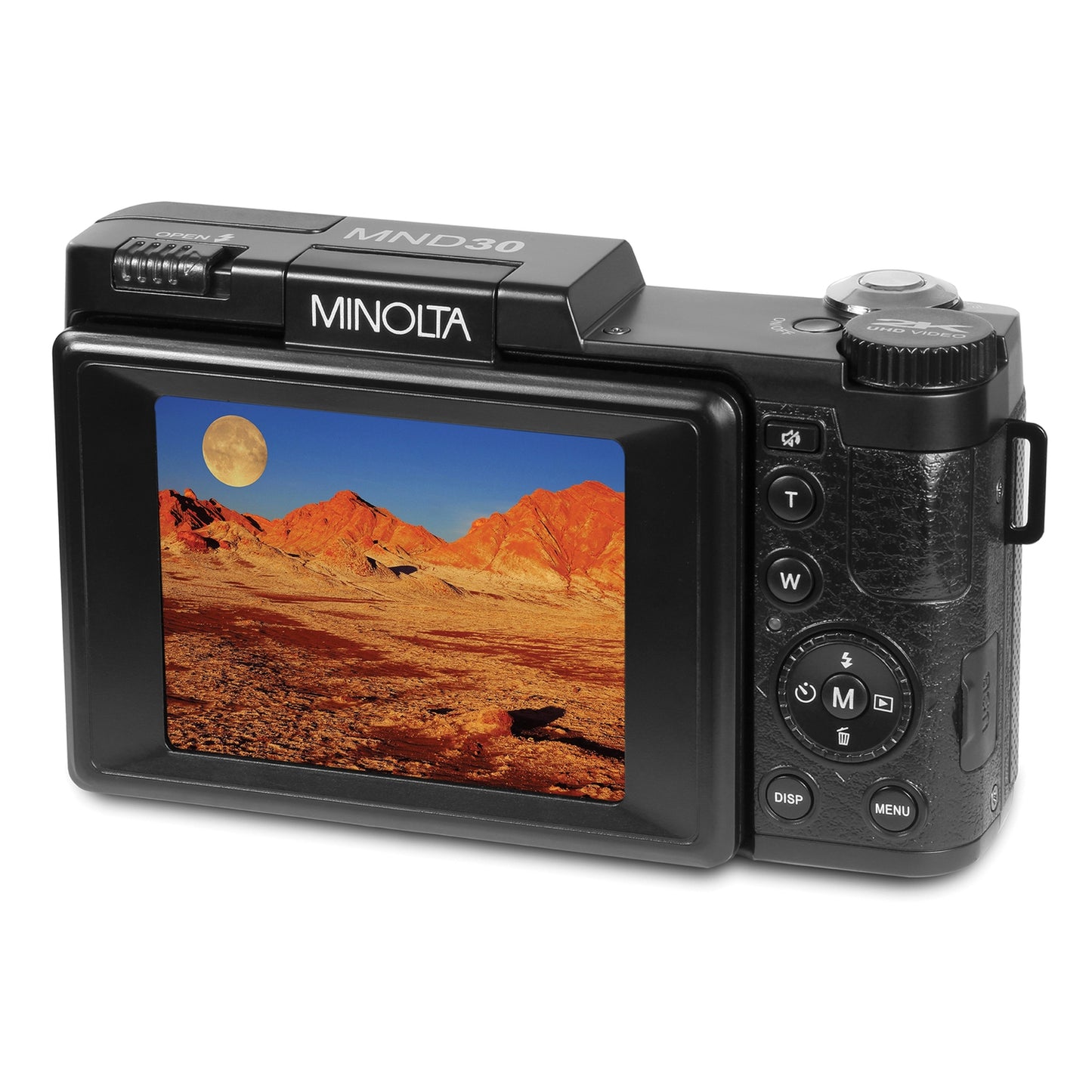 Minolta MND30-R MND30 4x Digital Zoom 30 MP/2.7K Quad HD Digital Camera (Red)