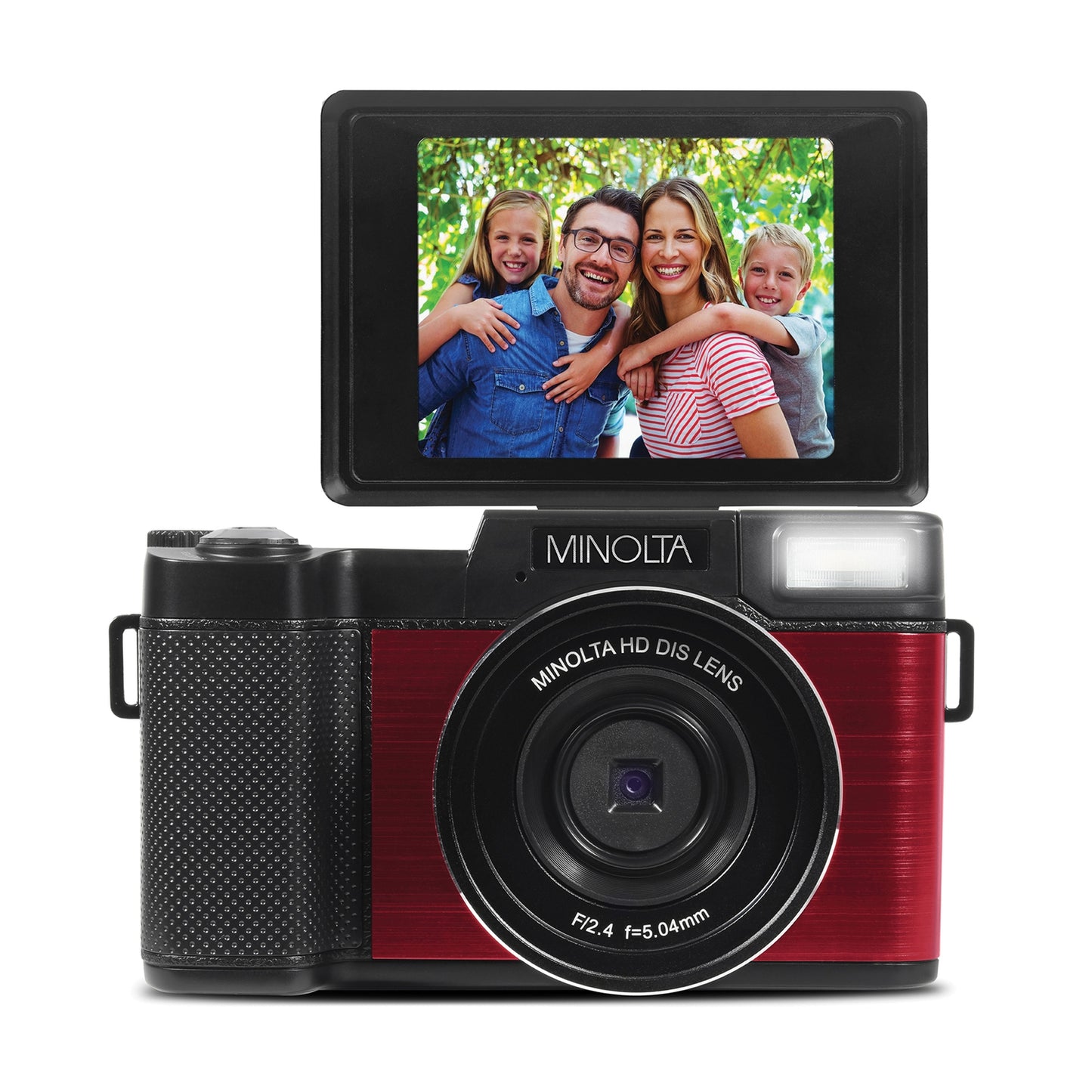 Minolta MND30-R MND30 4x Digital Zoom 30 MP/2.7K Quad HD Digital Camera (Red)