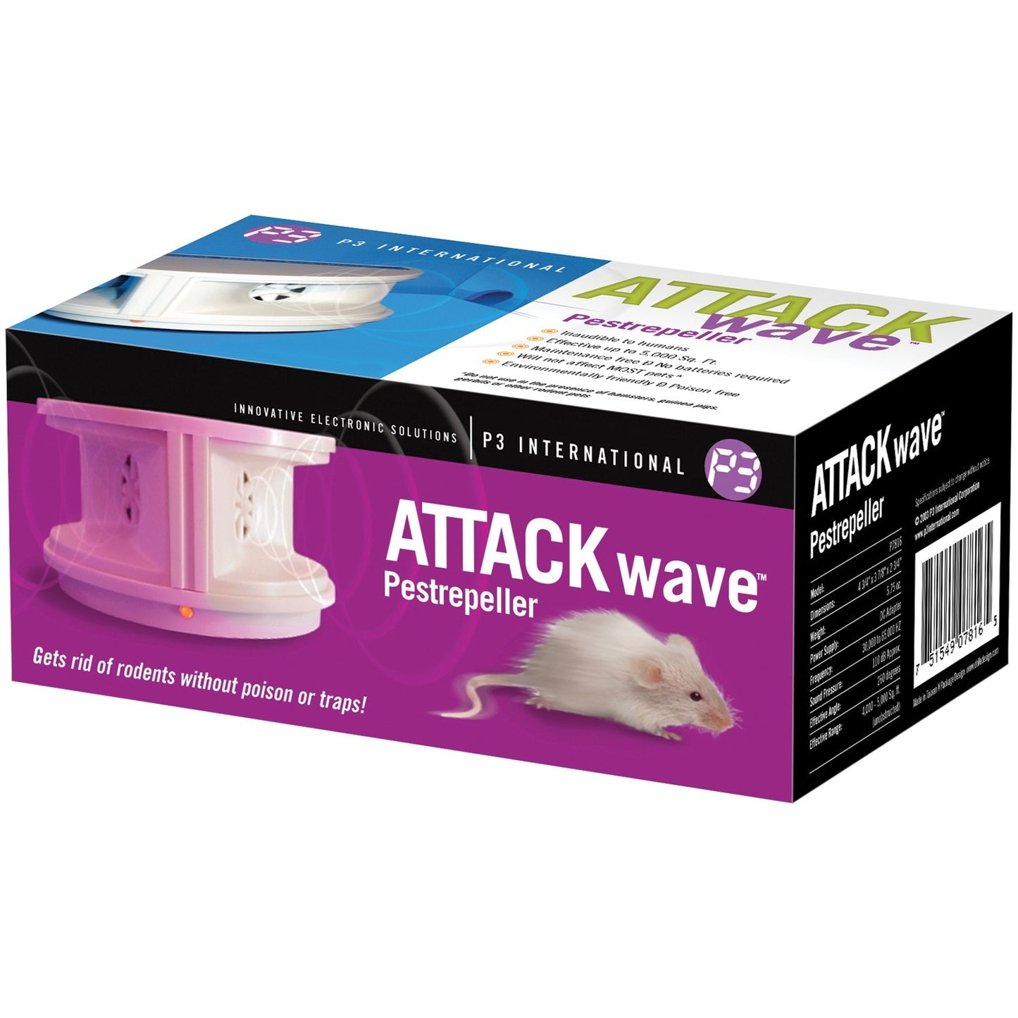 P3 International P7816 Attack Wave Pestrepeller Rodent Repeller