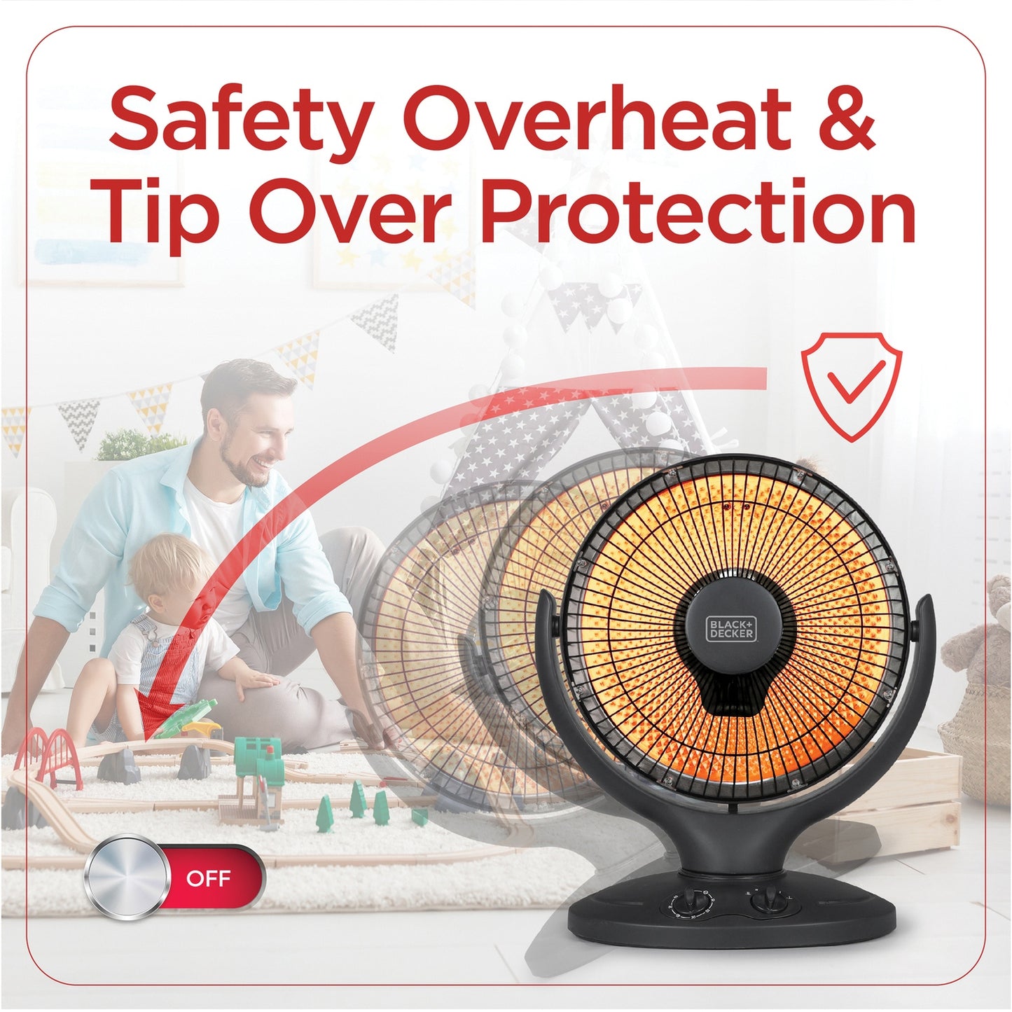 BLACK+DECKER BHRO608 BHRO608 800-Watt-Max 14-In. Oscillating Radiant Dish Ceramic Heater