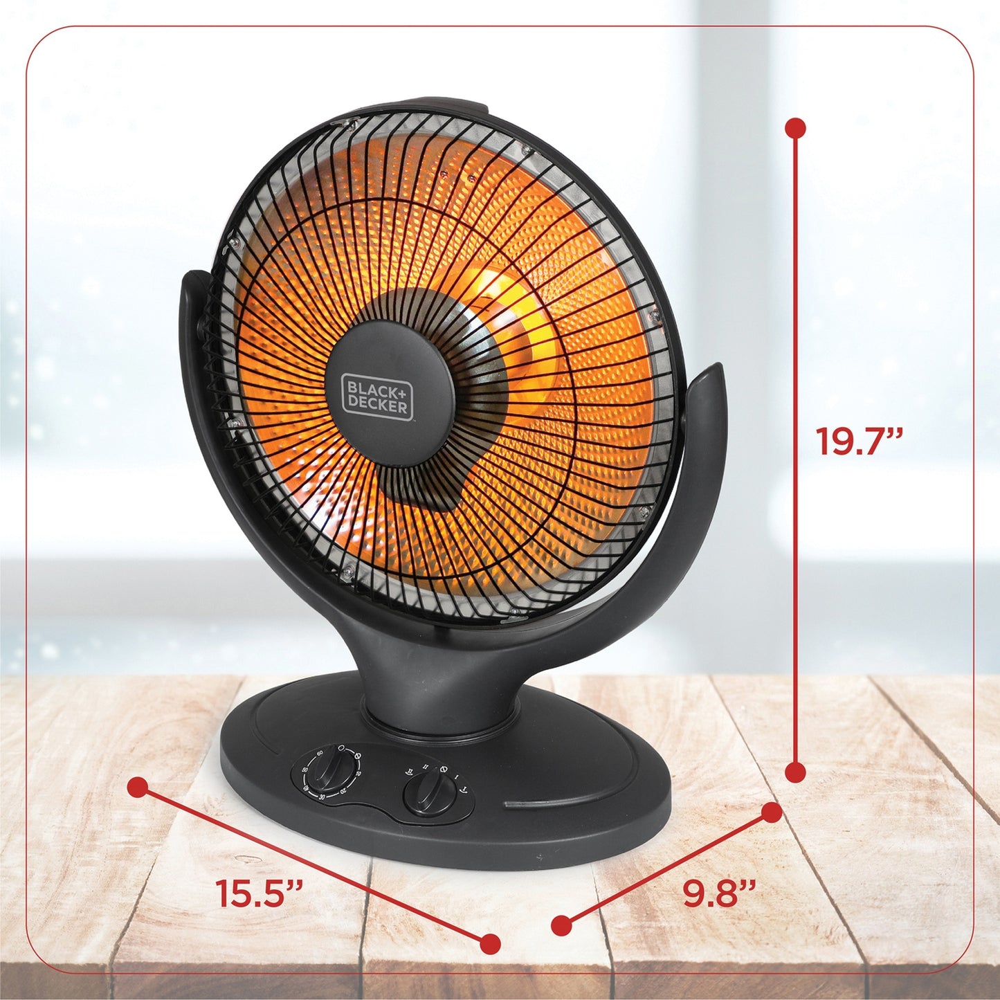 BLACK+DECKER BHRO608 BHRO608 800-Watt-Max 14-In. Oscillating Radiant Dish Ceramic Heater