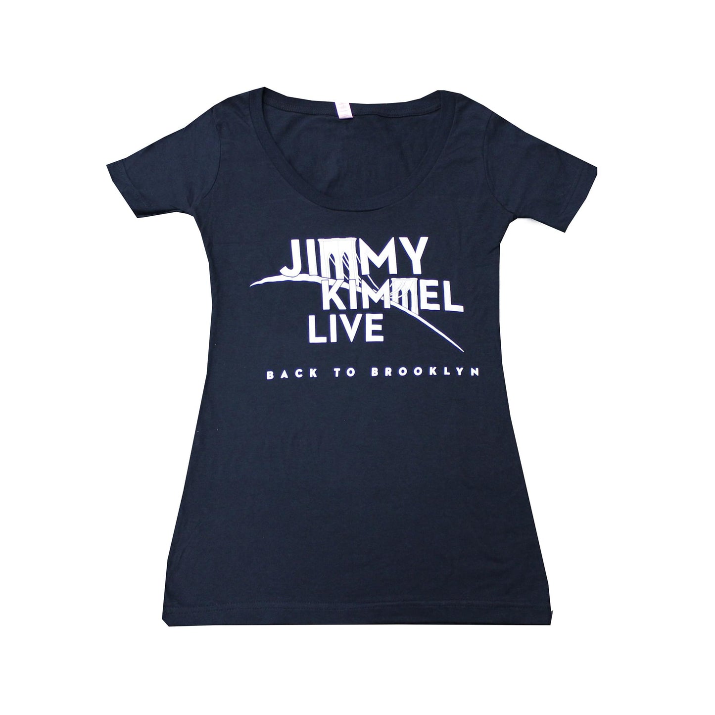 Jimmy Kimmel Live! Brooklyn Navy Blue Scoop Neck Tee Shirt | Adult X-Large