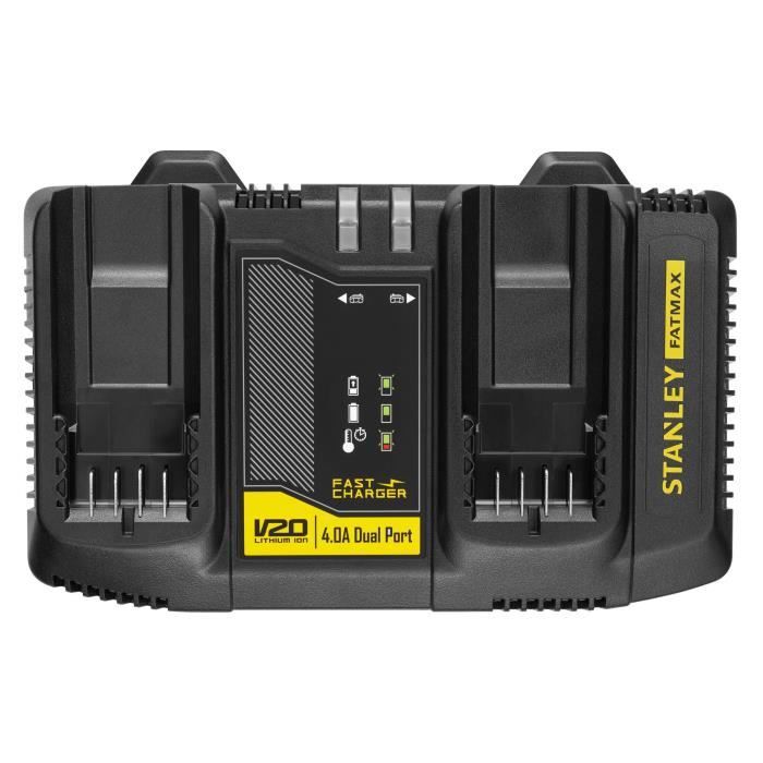 Dual Charger - 18V 4A - Compatible with all V20 Range generation batteries - STANLEY FATMAX, SFMCB24-QW