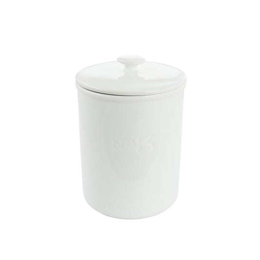 Our Table Simply White 68 Ounce Porcelain Dry Goods Canister With Air tight Lid