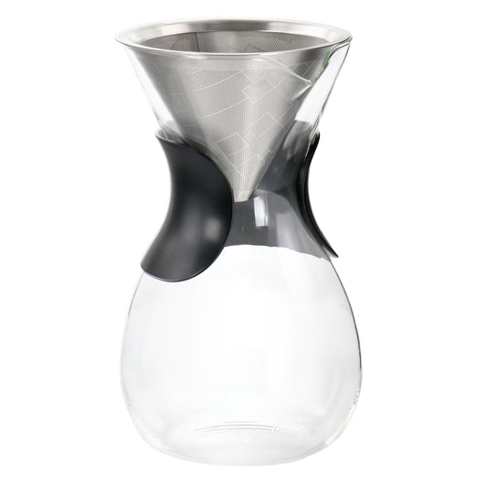 Mr. Coffee Verduzco 1 Liter Clear Glass Pour Over Coffee Maker with Fine Mesh Filter