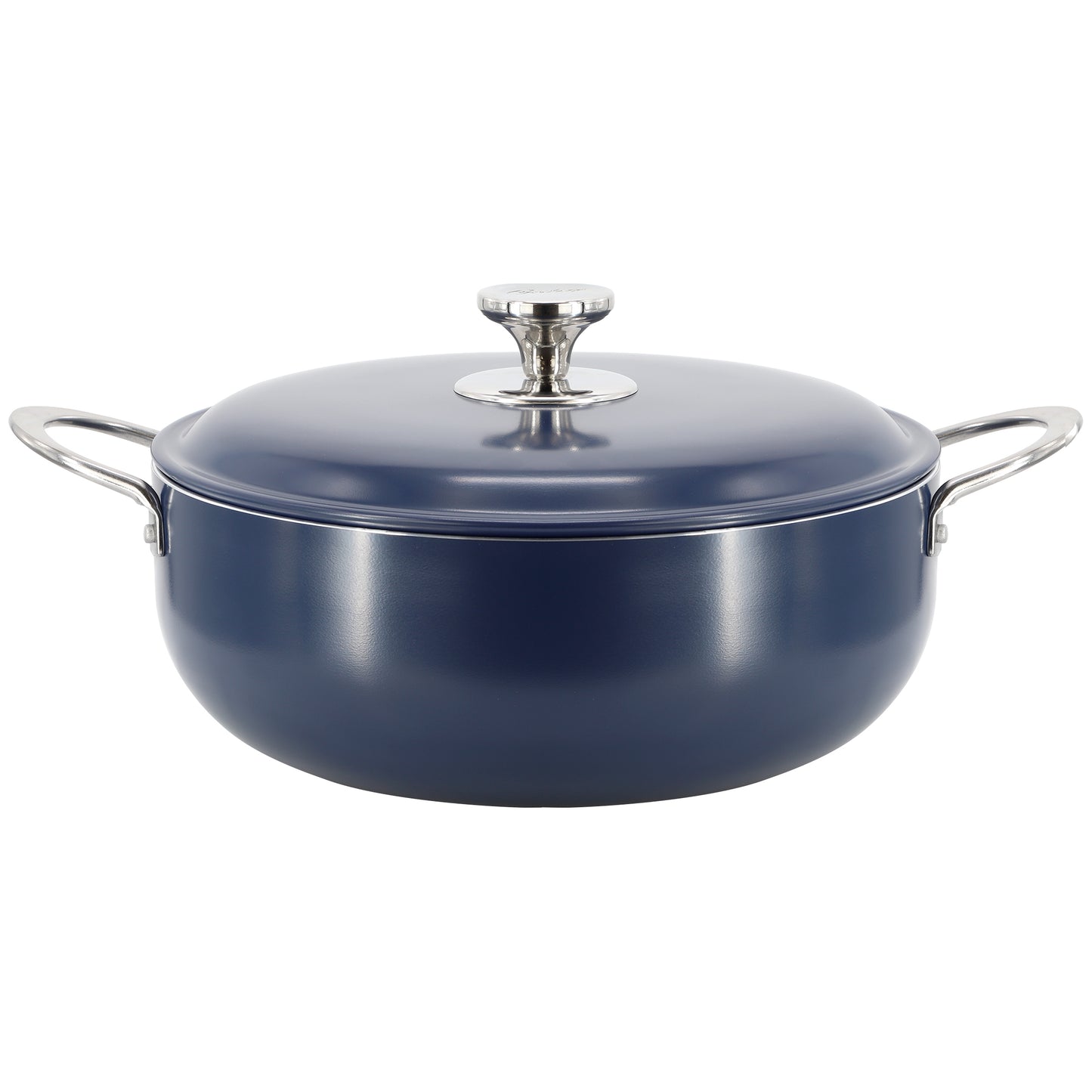 Oster Cartagena 7.4 Quart Nonstick Aluminum Caldero with Lid in Dark Blue