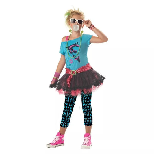 80'S Valley Girl Punk Rock Girl Dress Costume Tween Large 10-12