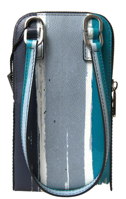 Blue Leather Purse Crossbody Sling Phone Bag Unisex