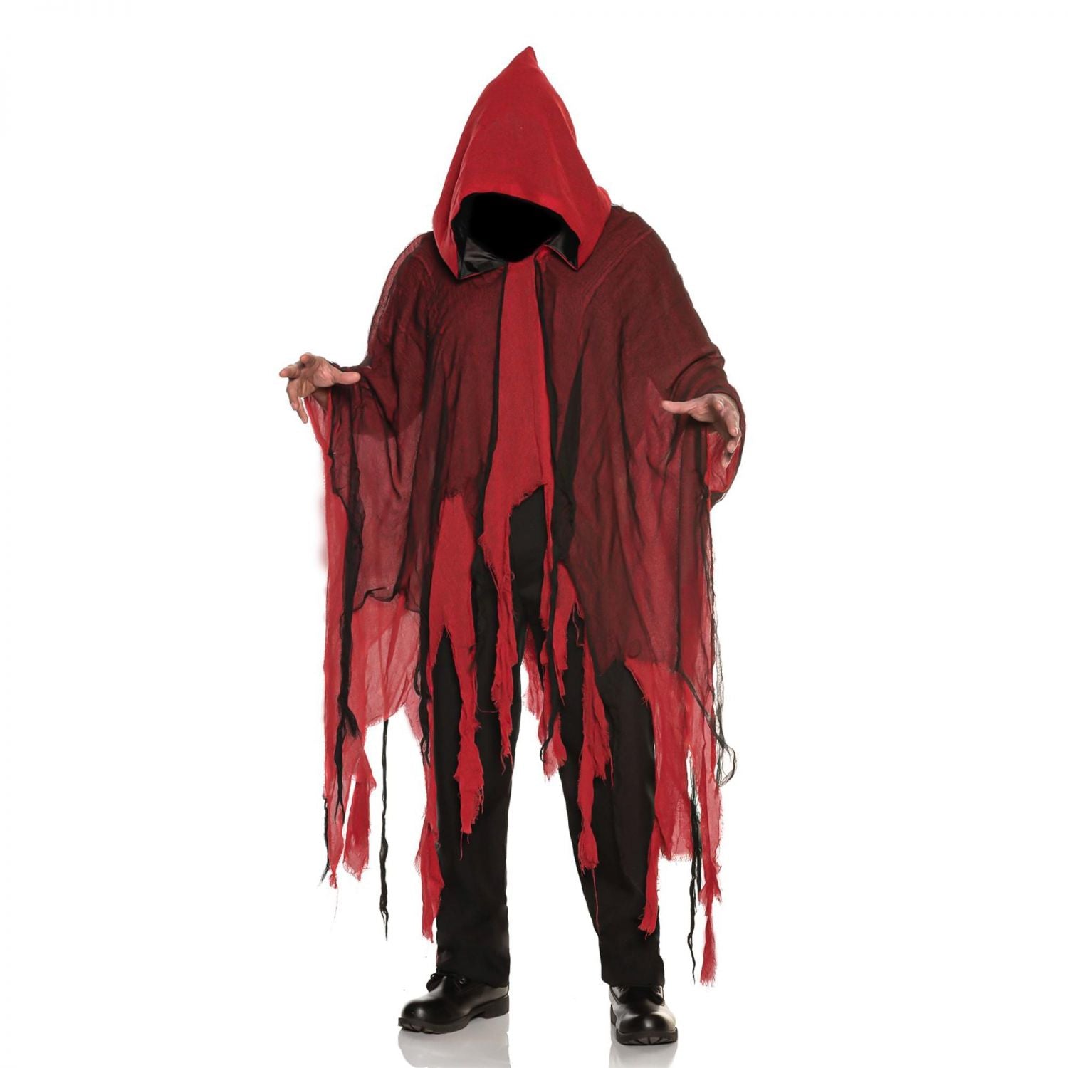 Hooded Red Shredded Phantom Cape Adult Costume | Standard