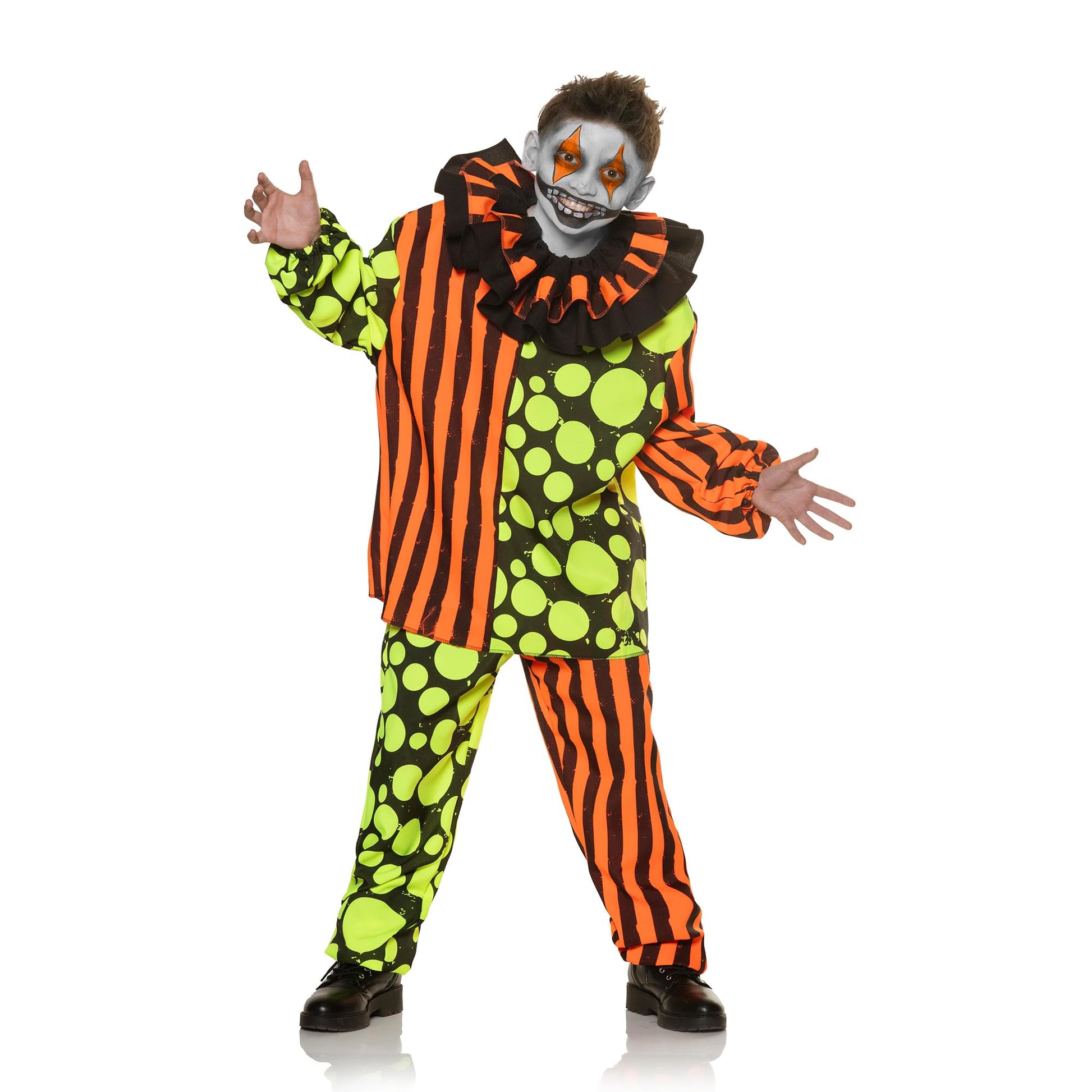 Neon Terror Blacklight Reactive Clown Child Costume | M