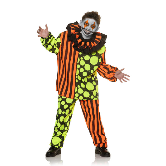 Neon Terror Blacklight Reactive Clown Child Costume | M
