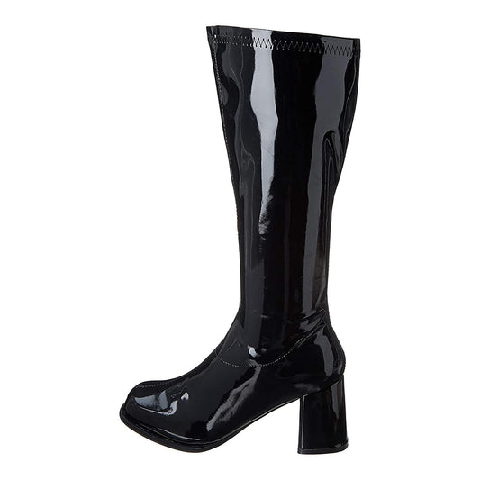 3 Inch Adult Black Costume Gogo Boots w/ Zipper | 11