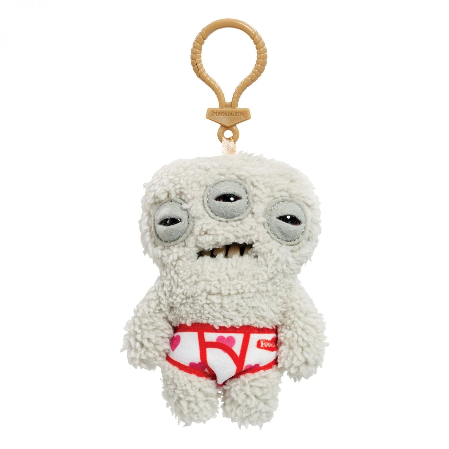 Fugglers 5-Inch Plush Clip-On | Annoyed Alien - Grey