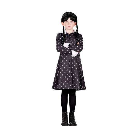 Gothic Girl Skull Dress Child Costume | Small