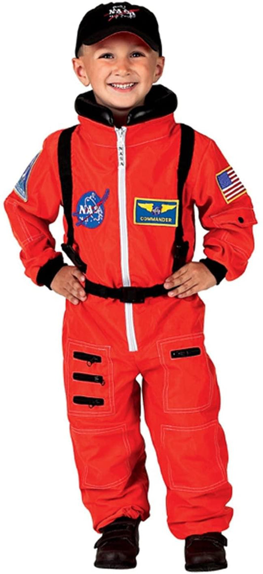 Aeromax Jr. Orange Astronaut Child Costume Suit w/ Cap | Size 12/14