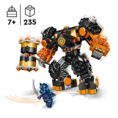 LEGO 71806 NINJAGO Cole's Elemental Robot from Earth, Toy with 2 Characters including a Cole Minifigure, Ninja Gift