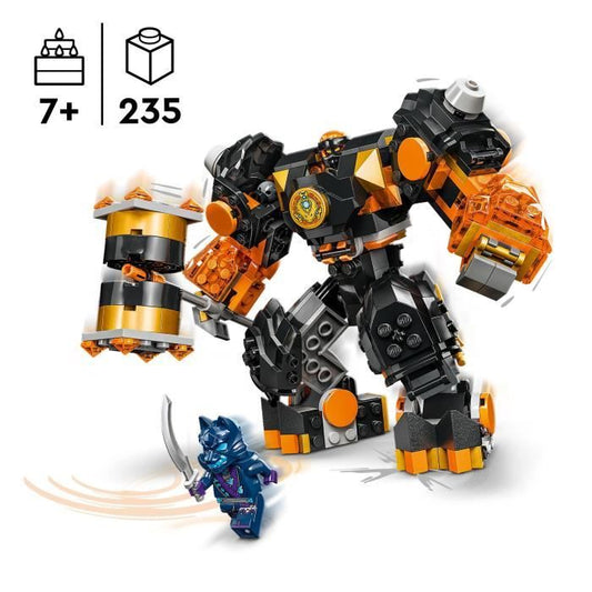 LEGO 71806 NINJAGO Cole's Elemental Robot from Earth, Toy with 2 Characters including a Cole Minifigure, Ninja Gift
