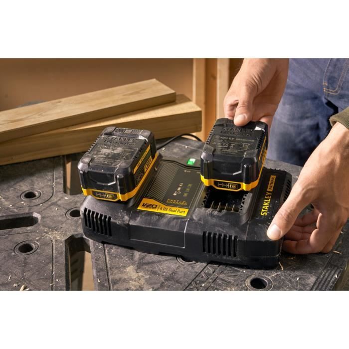 Dual Charger - 18V 4A - Compatible with all V20 Range generation batteries - STANLEY FATMAX, SFMCB24-QW