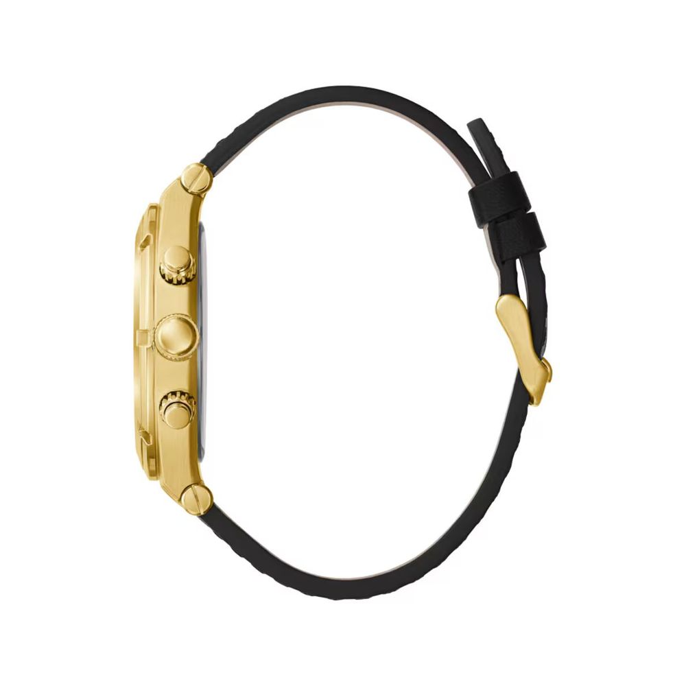 Black Leather Bracelet Watch