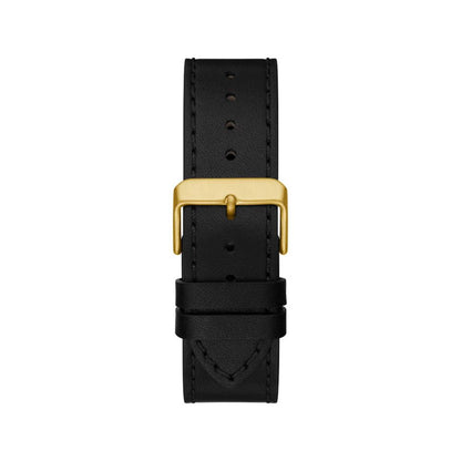 Black Leather Bracelet Watch