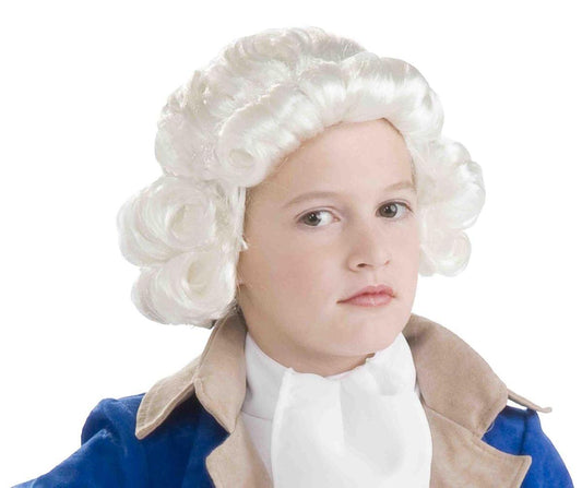 Colonial Boy Child Costume White Wig One Size