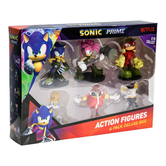 Sonic the Hedgehog Sonic Prime 3-Inch Collectible Figure 6 Pack