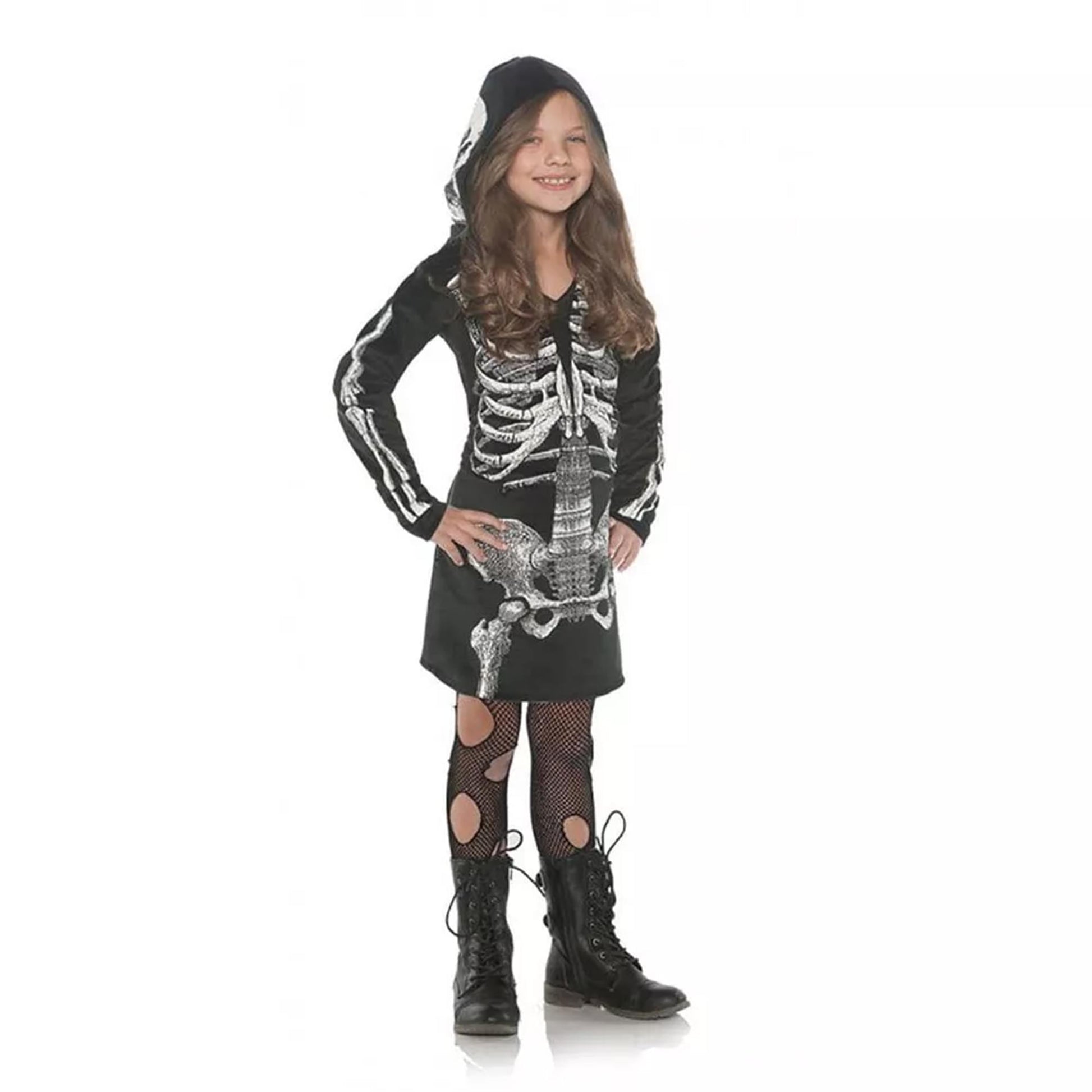 Skeleton Hoodie Dress Child Costume Small