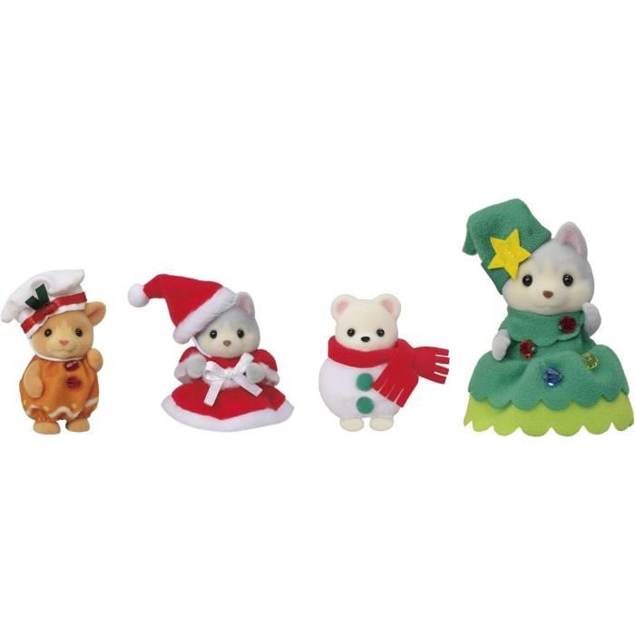 Doll - SYLVANIAN FAMILIES - The Christmas box - 4 articulated figurines