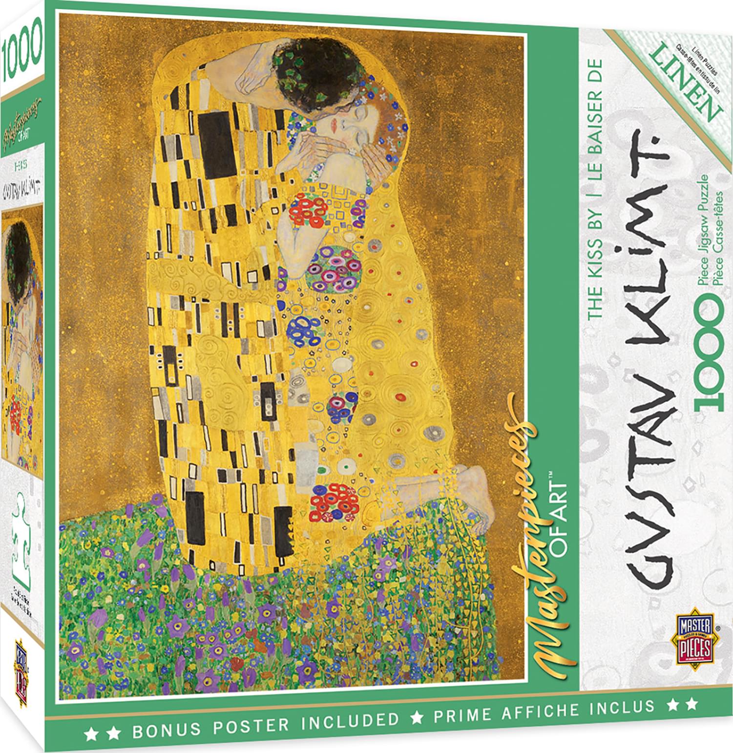 The Kiss 1000 Piece Linen Jigsaw Puzzle