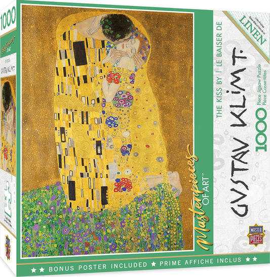 The Kiss 1000 Piece Linen Jigsaw Puzzle